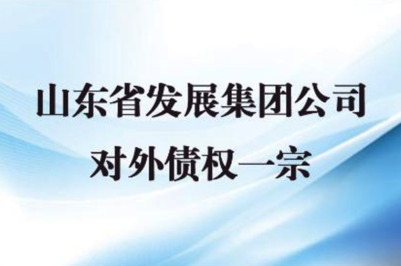 山东省发展集团公司对外债权一宗